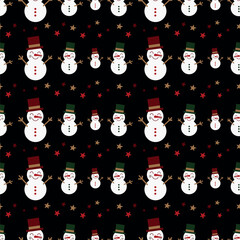 Hand-drawn holiday seamless vector pattern. Cute Christmas elements. On a green background. Wrapping paper design.
