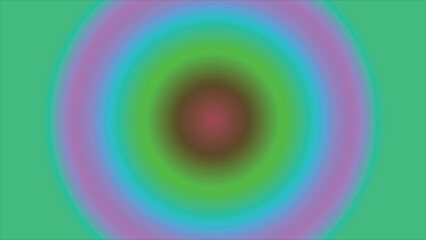 Concentric gradient blend showcases brown, green, blue, and pink hues against a green backdrop