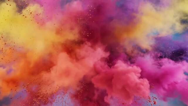 Vibrant Multi Color Powder Explosion Background