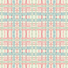 Pastel Watercolor Plaid Seamless Pattern in Soft Colors