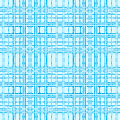 Blue Watercolor Plaid Seamless Pattern with Soft Texture