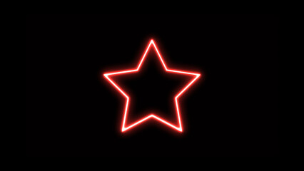 Red Stars outline animation tracing on black background. Quality, success, rating, award or celebration