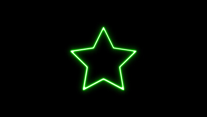 Green Star outline animation tracing on black background. Quality, success, rating, award or celebration