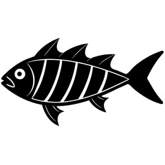 Barred Knifejaw Silhouette Vector on White