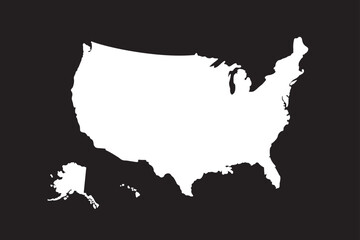 United States Map Vector Graphic white and black for Presentations and Designs