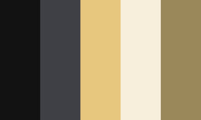 Vector color palette of different golden and black colors