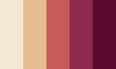 Vector color palette of various beige and dark red colors