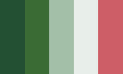 Vector color palette of various colors of green and red