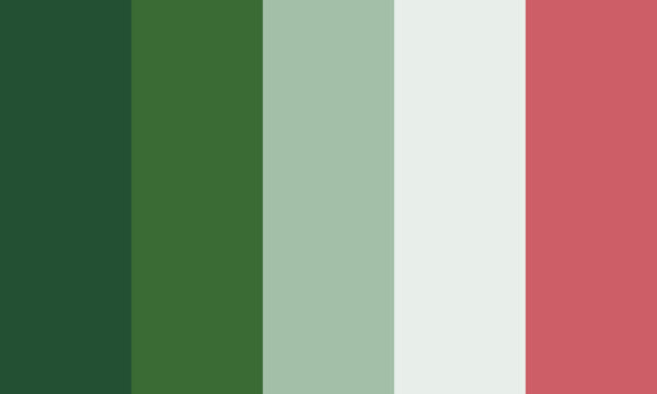 Vector color palette of various colors of green and red