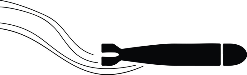Illustrator Flying torpedo military weapon black simple Silhouette vector