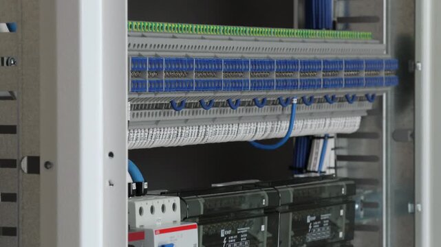 Electrical panel for organizing power supply according to the Smart Home system on KNX automation. 