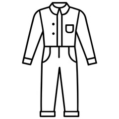 Black Boiler Suit Silhouette Vector on White