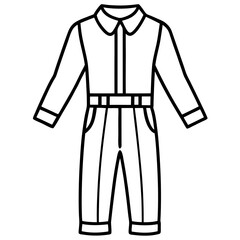 Black Boiler Suit Silhouette Vector on White