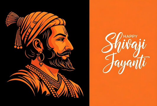 Illustration of chhatrapati shivaji maharaj for shivaji jayanti