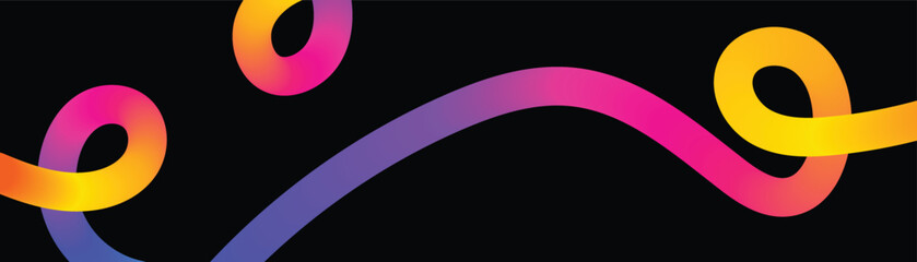 Abstract Gradient Swirls on Black Background Keywords abstract, gradient, swirl, curve, shape