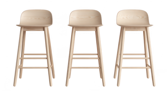 Scandinavian bar stool set for modern kitchen furniture minimalist design indoor space realism elegant style