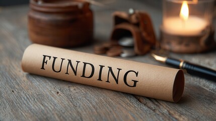 Importance of Funding in Business Development Highlighted on a Wooden Desk Setting