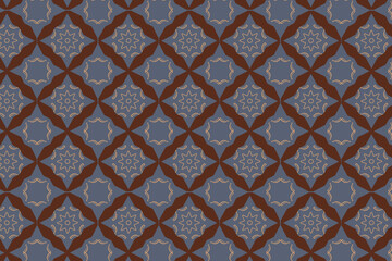 Refined arabesque floral geometry pattern featuring Geometric vine scrolls and soft symmetrical curves, ideal for elegant wallpapers, fabrics, decorative stationery, and Islamic festive themes.
