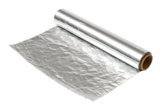 Aluminum Foil Isolated on White Background with Full Depth of Field