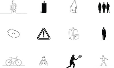 Diverse collection of icons and silhouettes jacket