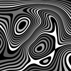 Abstract Black and White Optical Illusion Pattern | Groovy Psychedelic Background for Web Design, Posters, and Creative Projects