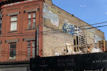 Fototapeta premium historic property at 601 Sherbourne St, known as Thomas Cruttenden Building, Toronto (future site of Bourne Condos