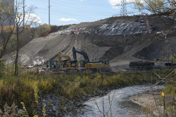 Fototapeta premium construction site (Ontario Line), Don Valley, Toronto