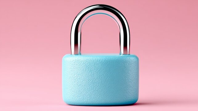 Pink padlock on colorful backgrounds symbolizing security and protection