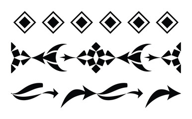 Decorative arrows borders divider shapes vector pack