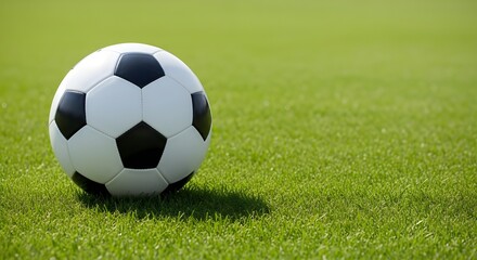 Soccer ball on green grass sports equipment and outdoor recreation