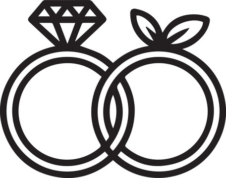 Charming intertwined rings celebrate enduring love, a symbol of commitment and unity, perfect for wedding invitations or anniversary cards with minimalist style