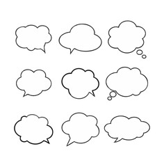 Hand-Drawn Speech Bubbles Set for Comic and Text Design