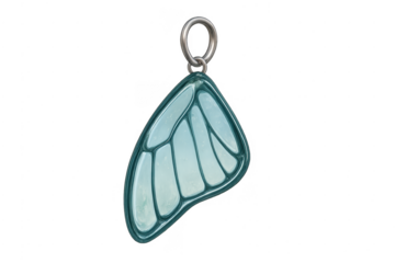 Fairy wing translucent charm pendant hanging on ring