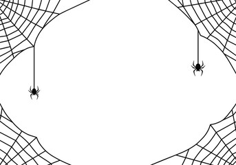 Halloween spider web frame, spooky border design, creepy decoration, horror template, eerie background, haunted invitation, dark gothic art, seasonal graphic