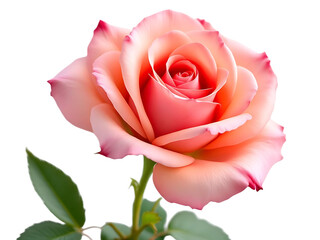 Rose Isolated on White Background with Full Depth of Field