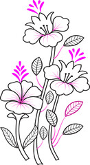 pink flower vector illustration, Design Vector, Flower Vector Design