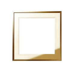 Fototapeta premium Elegant gold picture frame with cream mat isolated on transparent background