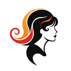 Stylish Black Silhouette Head Design Vector Illustration