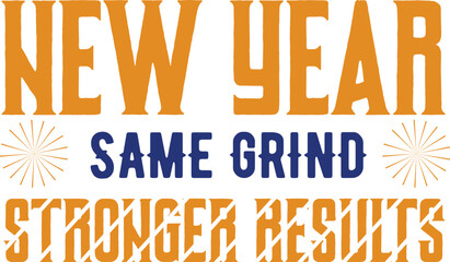 Happy New Year celebration typography vector design with modern clean layout. Suitable for t-shirt prints, banners, posters and social media greetings.
