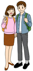 Fototapeta premium young couple walking