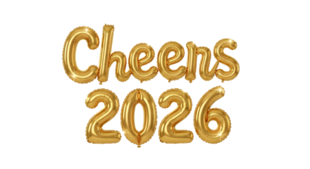 2026 golden symbol, 3d-illustration for happy new year on transparent background, Png