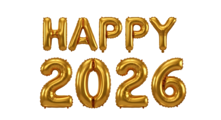 Golden 2026, Happy New Year Theme, Transparent Background