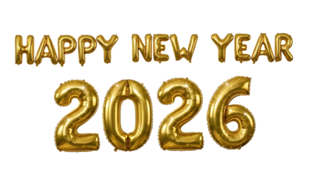 Golden 2026, Happy New Year Theme, Transparent Background