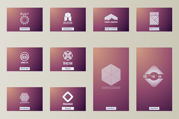 Elegant Minimal Abstract Geometric Logos for Business Branding