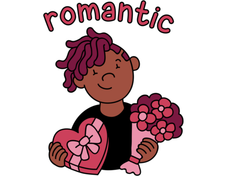 man with a bunch of flowers