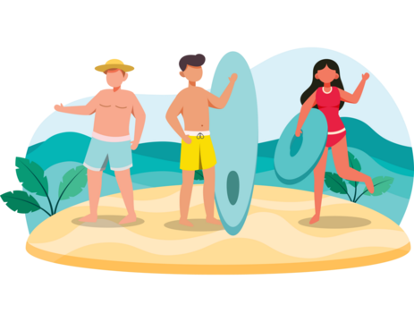 man and woman on vacation at beach