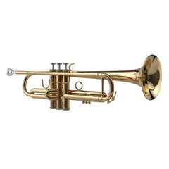 Obraz premium Golden trumpet isolated on transparent background