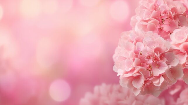 Beautiful pink flowers with soft petals on a gentle blurred background, perfect for spring and floral-themed graphics or designs