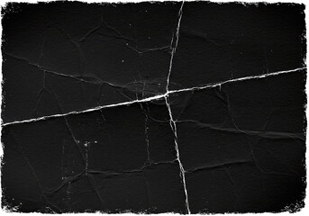 Grunge Graphic: Seamless Black Paper Texture with Rough, Torn Edges and White Crease Lines