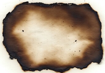 Abstract History Concept: Piece of Burnt Document or Scroll Isolated on White